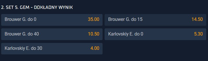 Tenis obstawianie live